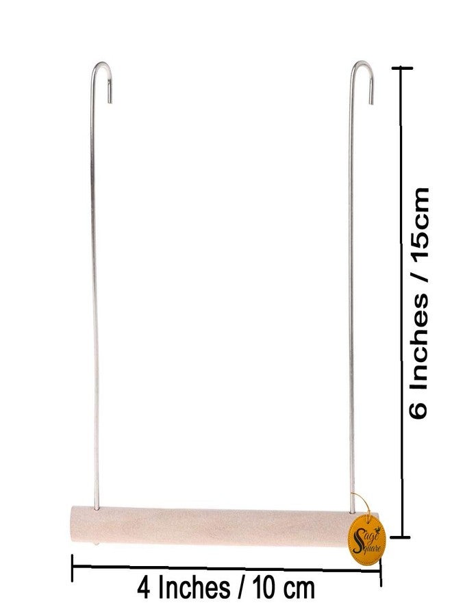 Sage Square Playful Natural Perch Wood Perch Swing Toy Cage Hanging Platform, Climbing, Exercise Perch for Birds (Small) - Image 2